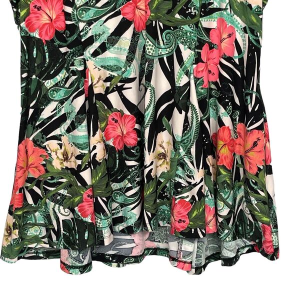 Attitudes by Renee Jersey Knit Top Women Petite 2XP Multicolor Floral V Neck - Picture 6 of 15